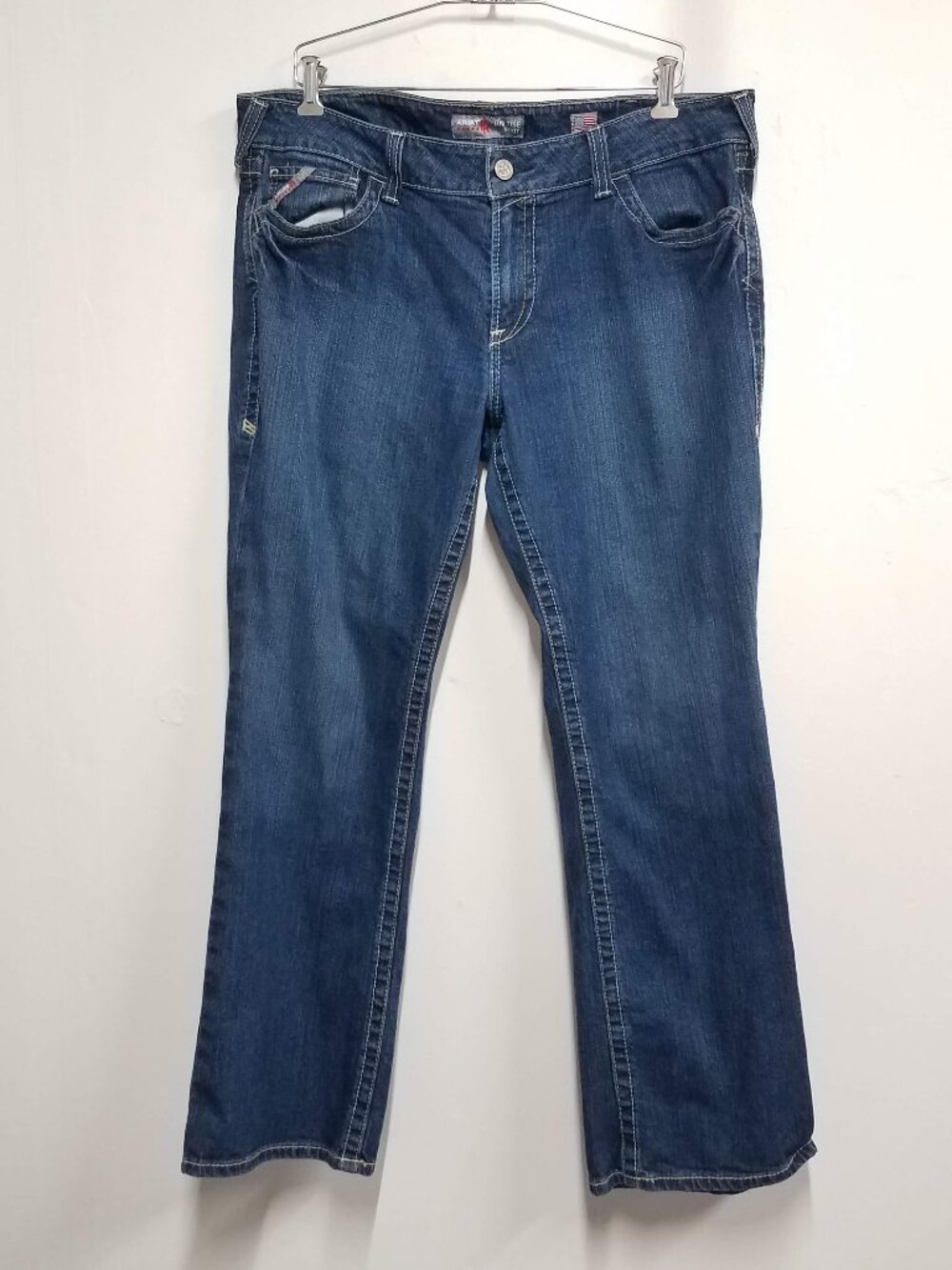 Ariat FR DuraStretch Basic Boot Cut Jeans Womens 34R CAT2 Blue Quartz 10016176